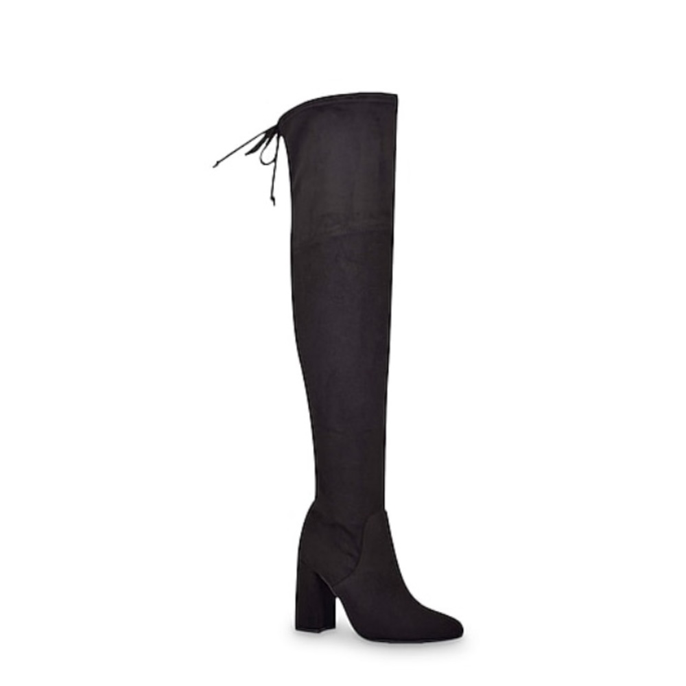 Unisa Black Suede Knee High Heel Boots